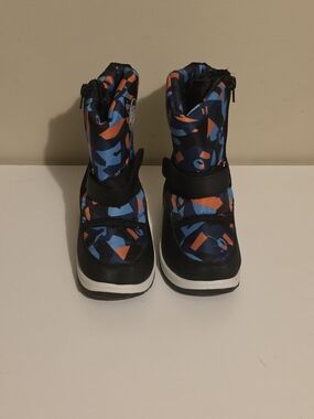 iXtreme Unisex Kids Waterproof Geometric Snow Boots Blue/Orange/Black 9